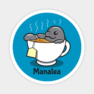 Manatea Cute Kawaii Funny Original Manatee Cartoon For Tea Drinkers Magnet